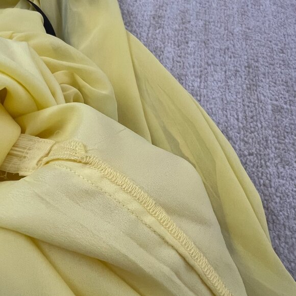 NWT PrettyLittleThing Lemon Yellow Long Sleeve Ruffle Dress 6 - Picture 9 of 11